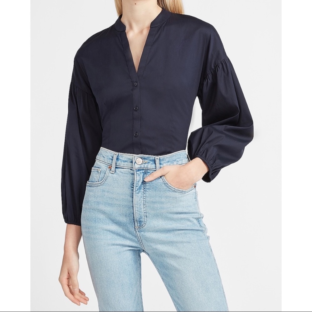 EXPRESS Balloon Sleeve Button-Up Shirt